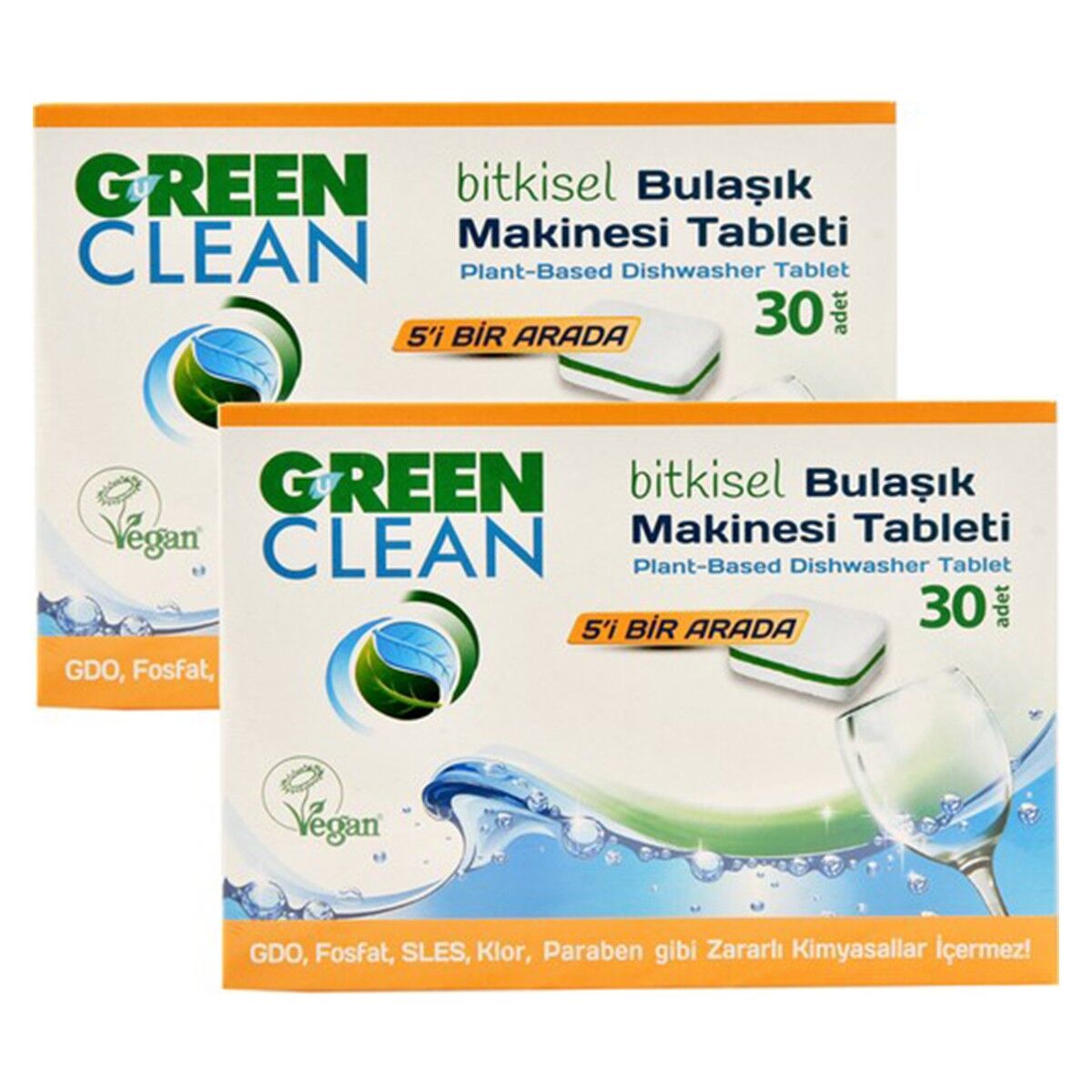 Green Clean Bitkisel Bulaşık Makinesi Tableti 30'lu x 2