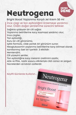 Neutrogena Bright Boost Yaşlanma Karşıtı Jel Krem 50 ml