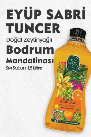 Eyüp Sabri Tuncer Doğal Zeytinyağlı Sıvı Sabun Bodrum Mandalinası+Japon Kiraz+Okyanus 1.5 lt