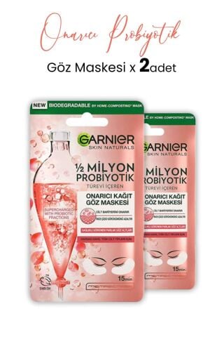 Garnier Kağıt Göz Maskesi Onarıcı Probiyotik 6 gr x 2 Adet