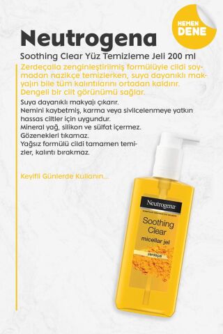 Neutrogena Soothing Clear Yüz Temizleme Jeli 200ml