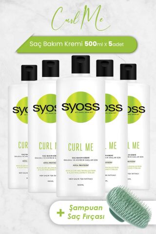 Syoss Saç Bakım Kremi Curl Me 500 ml x 5 Adet ve Şampuan Fırçası