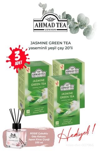Yasemin Aromalı 3 Paket Yeşil Çay 20'li ve Oda Kokusu