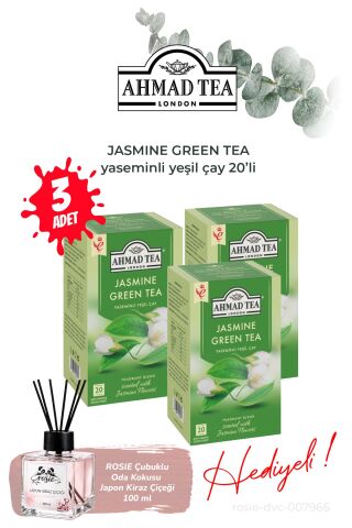 Yasemin Aromalı 3 Paket Yeşil Çay 20'li ve Oda Kokusu