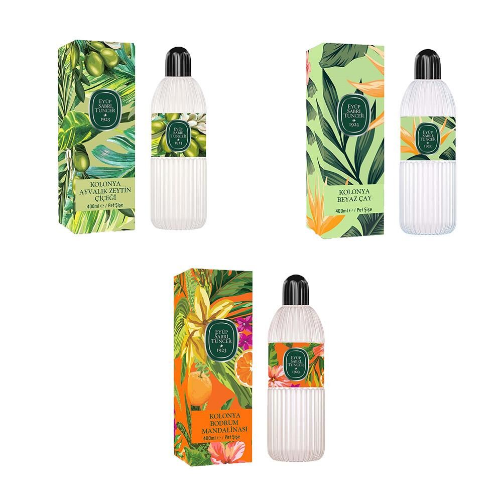 Eyüp Sabri Tuncer Kolonya Bodrum Mandalinası, Ayvalık Zeytin Çiçeği ve Beyaz Çay