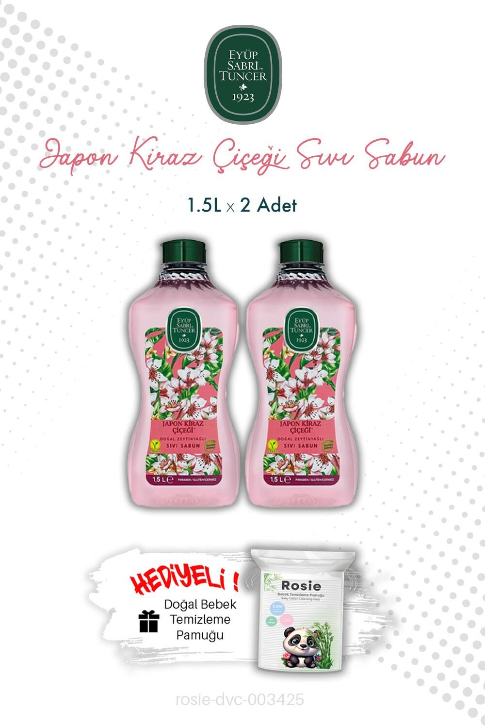 Japon Kiraz Çiçeği Eyüp Sabri Tuncer 1.5L Sıvı Sabun X2 ve ROSIE