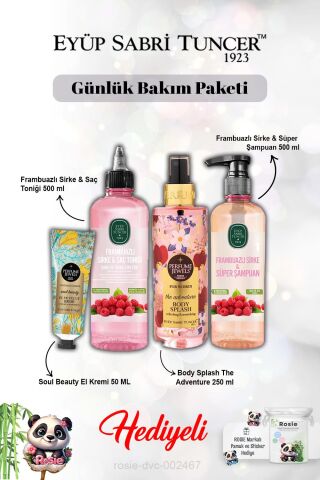 Krem Soul Beauty, The Adventure Vücut Spreyi,Frambuaz Tonik ve Şampuan ve Rosie