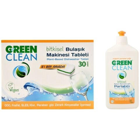 Green Clean Bulaşık Makinesi Tableti ve Parlatıcı Seti