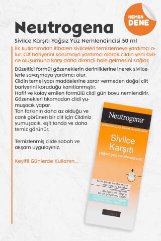 Neutrogena Sivilce Karşıtı Yağsız Yüz Nemlendiricisi 50 ml