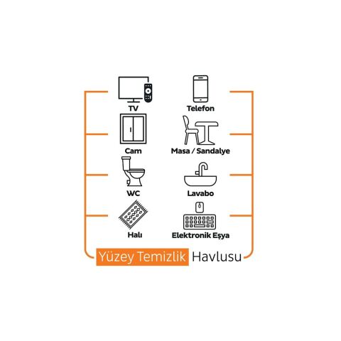 Sleepy Portakal Yüzey Temizlik Havlusu Meyve Serisi 100 yaprak