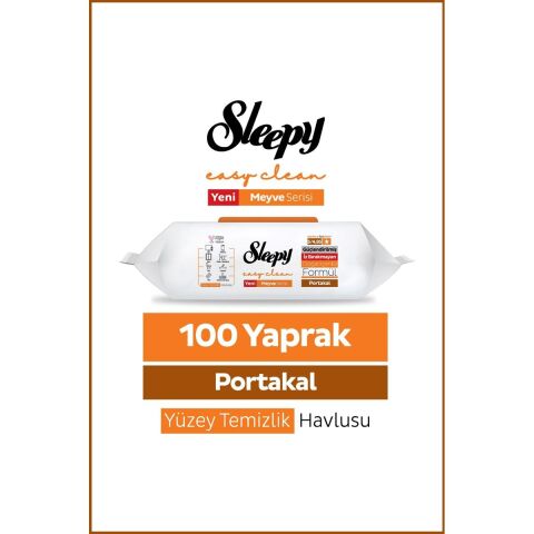 Sleepy Portakal Yüzey Temizlik Havlusu Meyve Serisi 100 yaprak