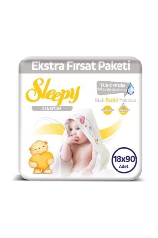 Sleepy Sensitive Islak Mendil 18 Adet x 90'lı