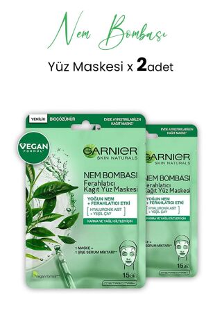 Garnier Kağıt Yüz Maskesi Ferahlatıcı Nem Bombası 28 gr x 2 Adet