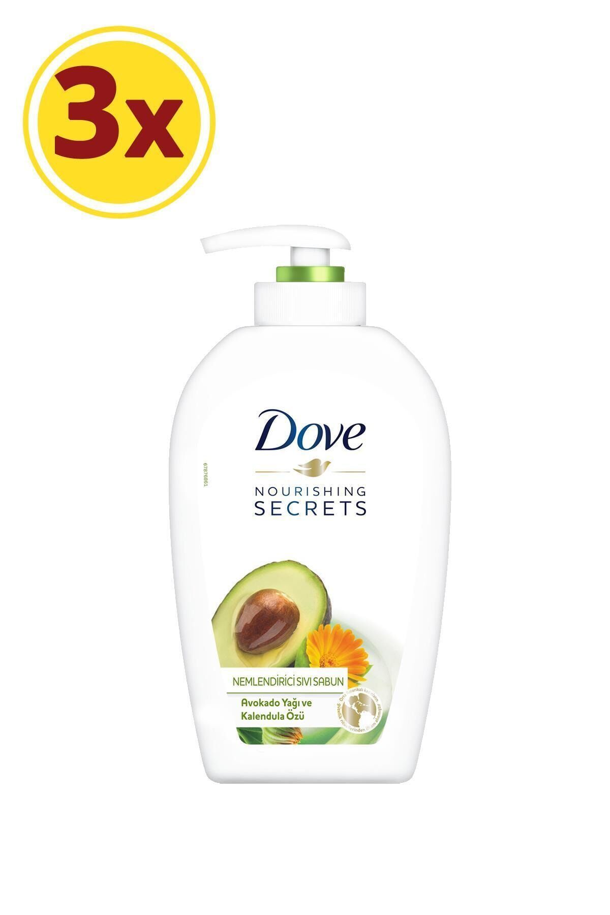 Dove Avokado Yağı ve Kalendula Özlü Nemlendiricili Sıvı Sabun 500 ml x 3