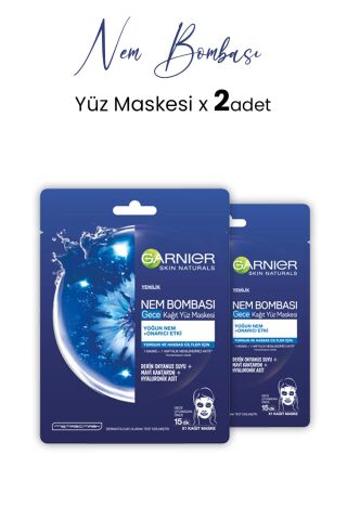 Garnier Kağıt Yüz Maskesi Nem Bombası Gece 28 gr x 2 Adet