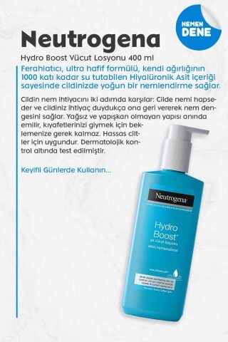 Neutrogena Hydro Boost Vücut Losyonu 400 ml