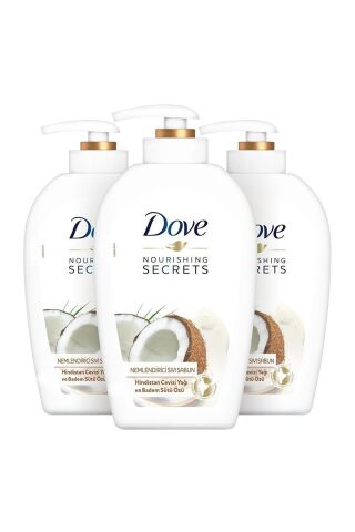 Dove Hindistan Cevizi Yağı ve Badem Sütü Özlü Nemlendiricili Sıvı Sabun 500 ml x 3