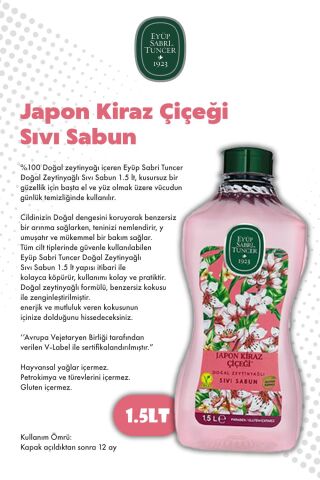 Alaçatı Lavantası ve Japon Kiraz Çiçeği Sabun 1.5L  Eyüp Sabri Tuncer ve ROSIE