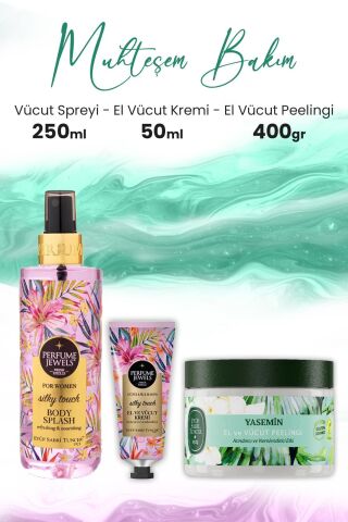 Eyüp Sabri Tuncer Yasemin Peeling 400 gr, Silky Touch Tüp 50 ml ve Body Splash Silky Touch 250 ml