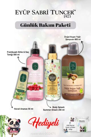 Krem Hawaii Ananas, Summer Dream Vücut Spreyi, Frambuaz Tonik, Argan Şampuan ve Rosie