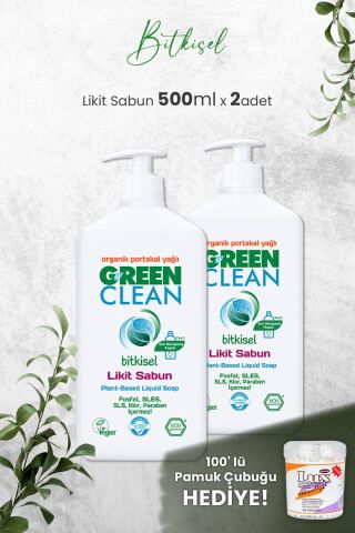 U Green Clean Organik Sıvı Sabun Portakallı 500 ML x 2 Adet ve Hediyeli