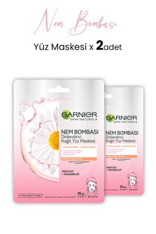 Garnier Kağıt Yüz Maskesi Nem Bombası Dinlendirici 28 gr x 2 Adet