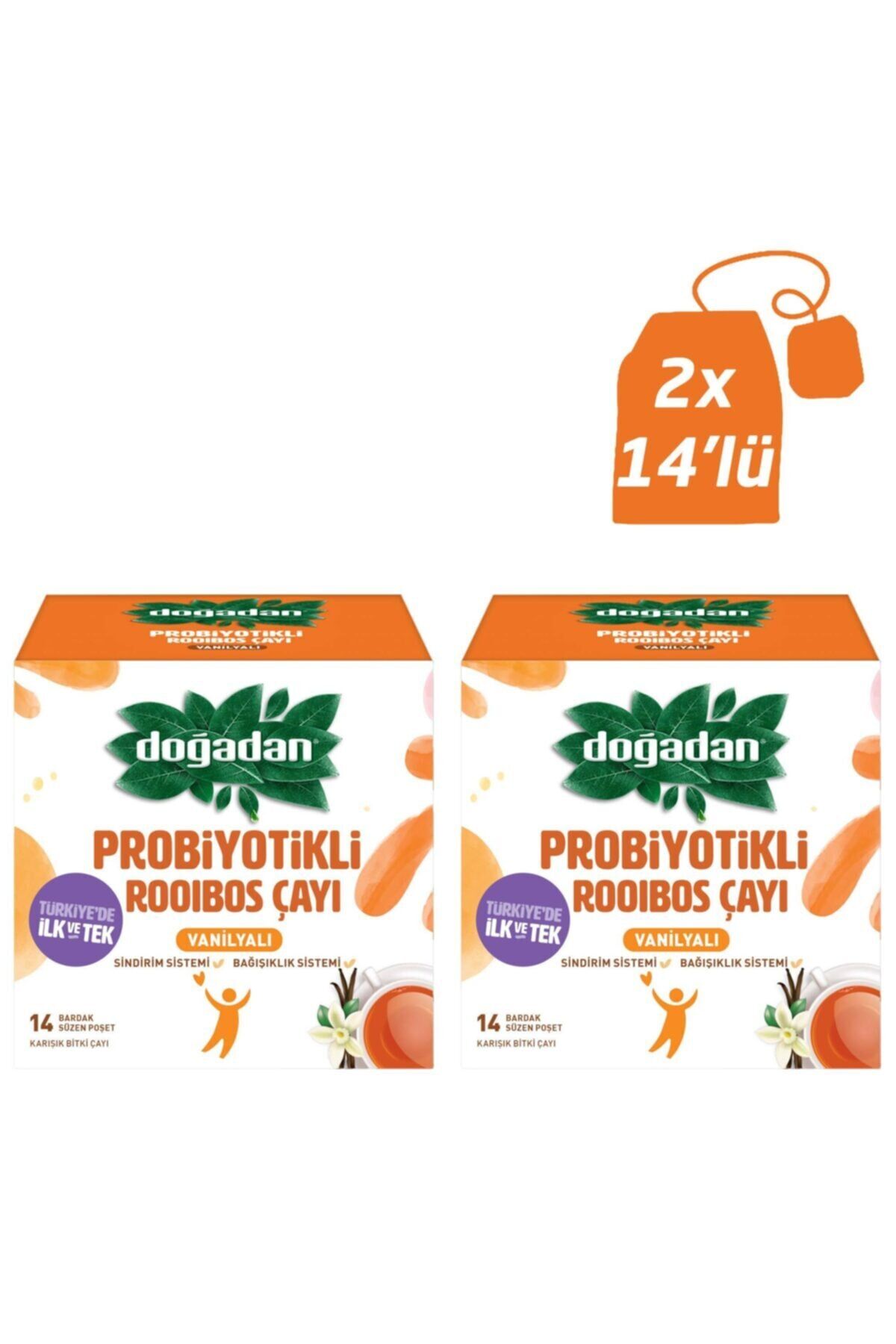 Doğadan Probiyotikli Roobios Vanilya Bardak Poşet Çay 14' lü x 2