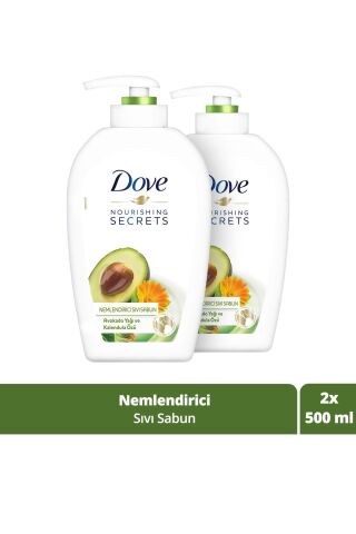 Dove Avokado Yağı ve Kalendula Özlü Nemlendiricili Sıvı Sabun 500 ml x 2