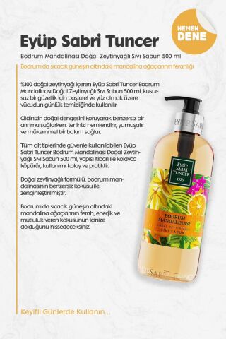 Eyüp Sabri Tuncer Bodrum Mandalinası Doğal Zeytinyağlı Sıvı Sabun 500 ml