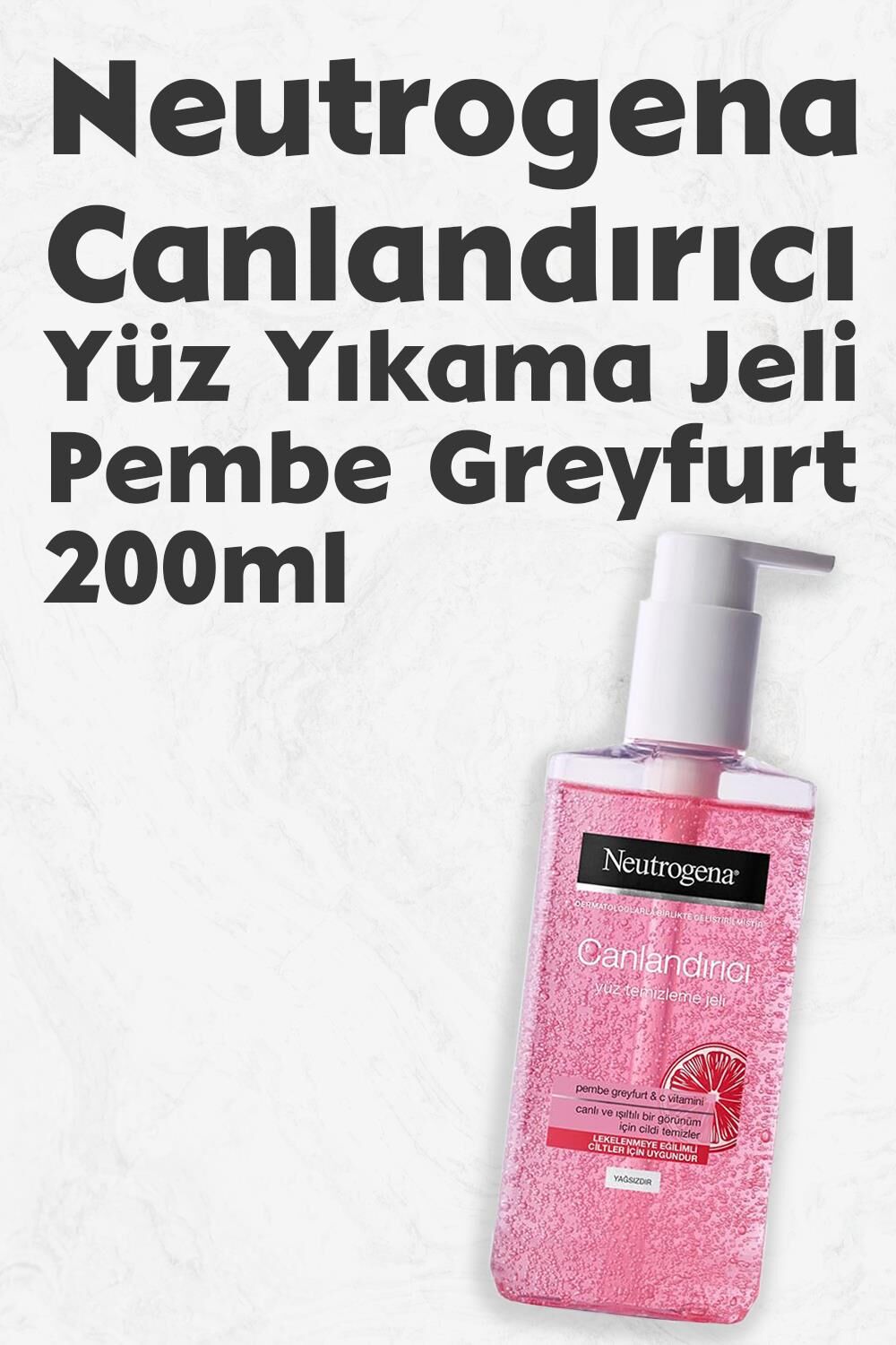Neutrogena Canlandırıcı Yüz Yıkama Jeli Pembe Greyfurt 200 ml