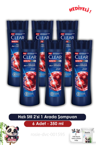 Clear Men 6'lı Hızlı Stil 2'si 1 Arada Şampuan 350 ml  ve ROSIE