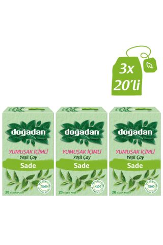 Doğadan Yeşil Çay Yumuşak İçimli 20'li x 3