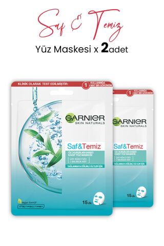Garnier Kağıt Yüz Maskesi Saf & Temiz 23 gr x 2 Adet
