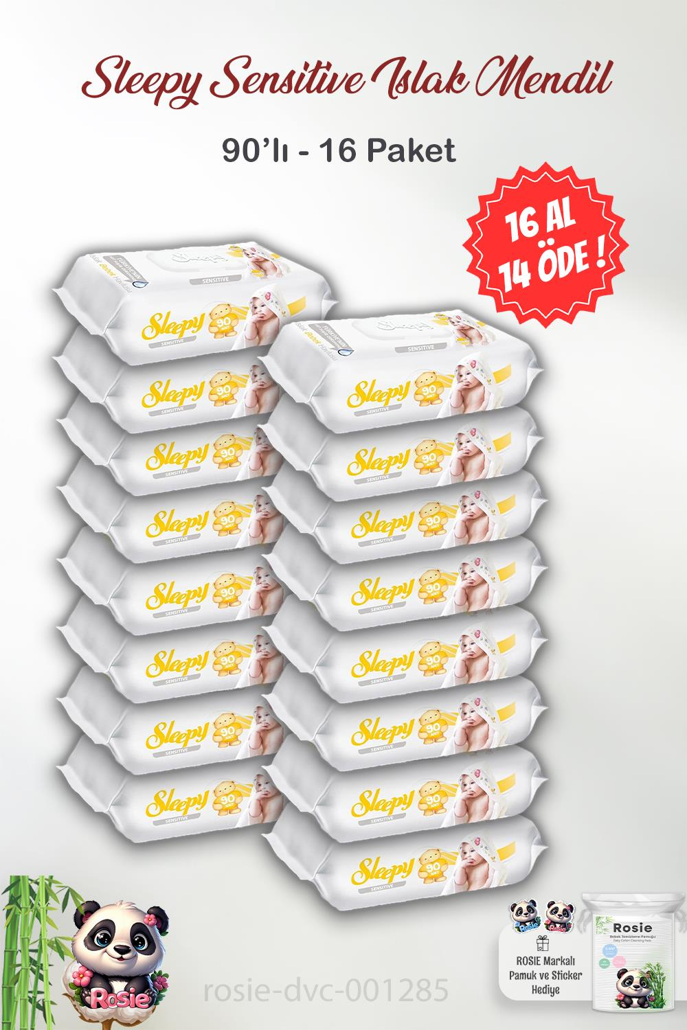 16 AL 14 ÖDE Sleepy Sensitive Islak Mendil 90'lı ve ROSIE