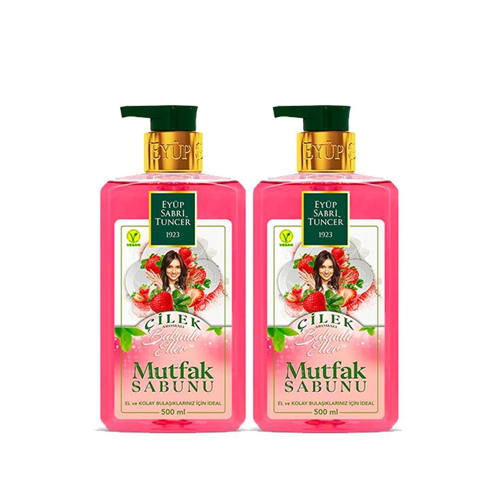 Eyüp Sabri Tuncer Çilek Aromalı Mutfak Sabunu 500 ml x 2 Adet + Magic Sünger