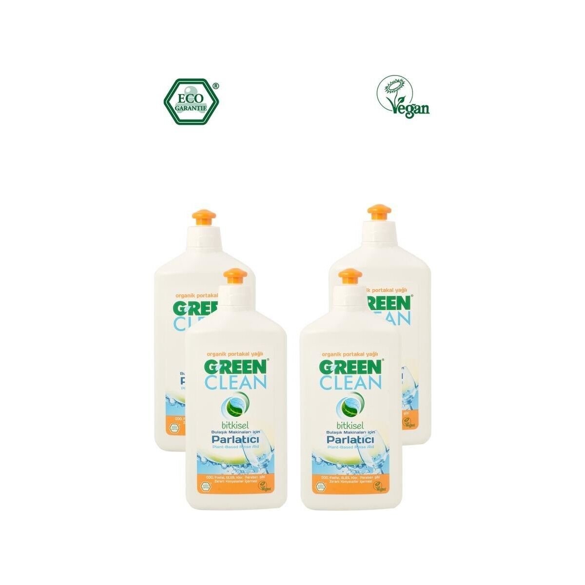 Green Clean Portakal Yağlı Bulaşık Makinesı Parlatıcı 500 ml 4 Lü