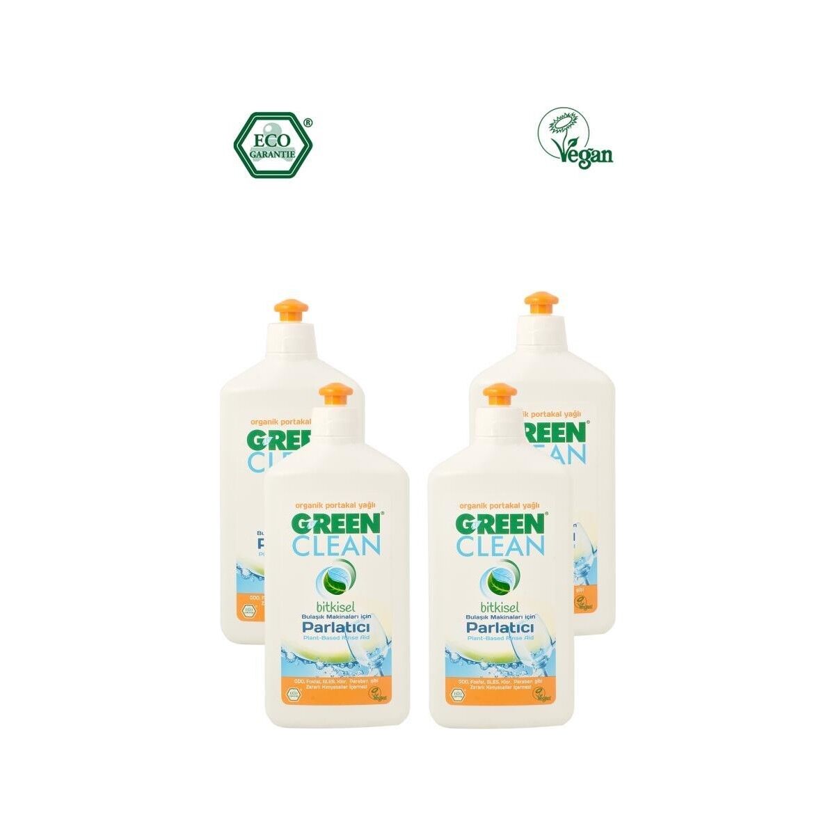 Green Clean Portakal Yağlı Bulaşık Makinesı Parlatıcı 500 ml 4 Lü