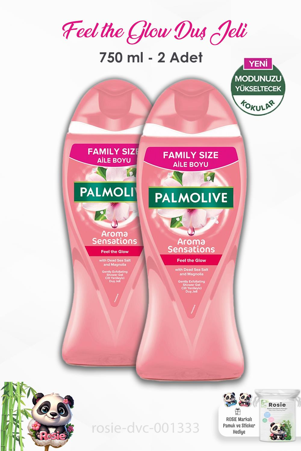 2'li Set Palmolive Aroma Sensations Feel the Glow Duş Jeli 750 ml ve ROSIE