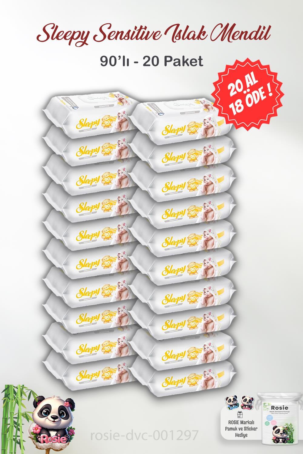 20 AL 18 ÖDE Sleepy Sensitive Islak Mendil 90'lı ve ROSIE