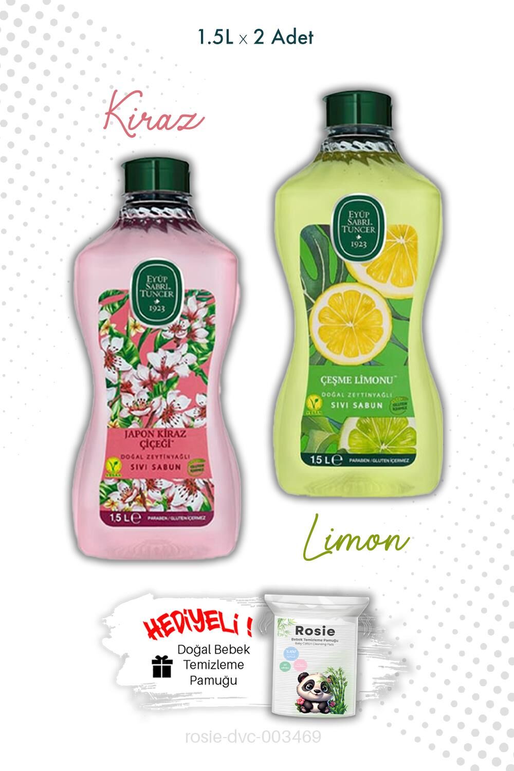 Çeşme Limon ve Japon Kiraz Çiçeği Sabun 1.5L  Eyüp Sabri Tuncer ve ROSIE