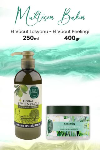 Eyüp Sabri Tuncer Vücut Peeling Yasemin 400 gr ve Doğal Zeytinyağlı El Ve Vücut Losyonu 250 ml
