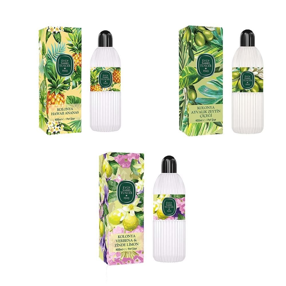 Eyüp Sabri Tuncer Kolonya Verbena & Zinde Limon, Hawaii Ananas ve Ayvalık Zeytin Çiçeği