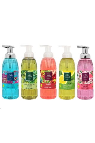 Eyüp Sabri Tuncer Köpük Sabun Okyanus, Amber, Ayvalık Zeytin Çiçeği, Japon Kiraz Çiçeği ve Çeşme Limonu 500 ML ( 5 Adet)