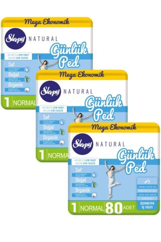 Sleepy Natural Günlük Ped Normal 3x80li