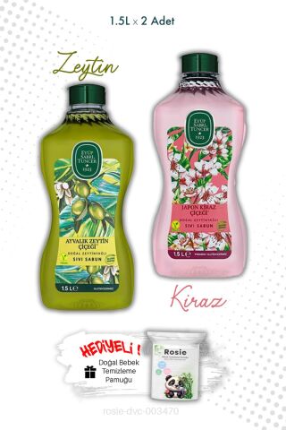 Ayvalık Zeytin Çiçeği ve Japon Kiraz Çiçeği Sabun 1.5L ve ROSIE