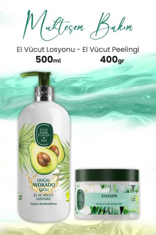 Eyüp Sabri Tuncer Vücut Peeling Yasemin 400 gr ve Avokado Yağlı El Ve Vücut Losyonu 500 ml