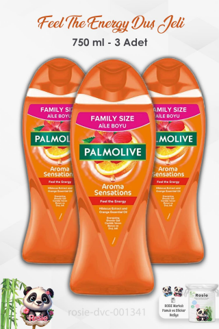 3'lü Set Palmolive Duş Jeli Feel The Energy 750 ml ve ROSIE