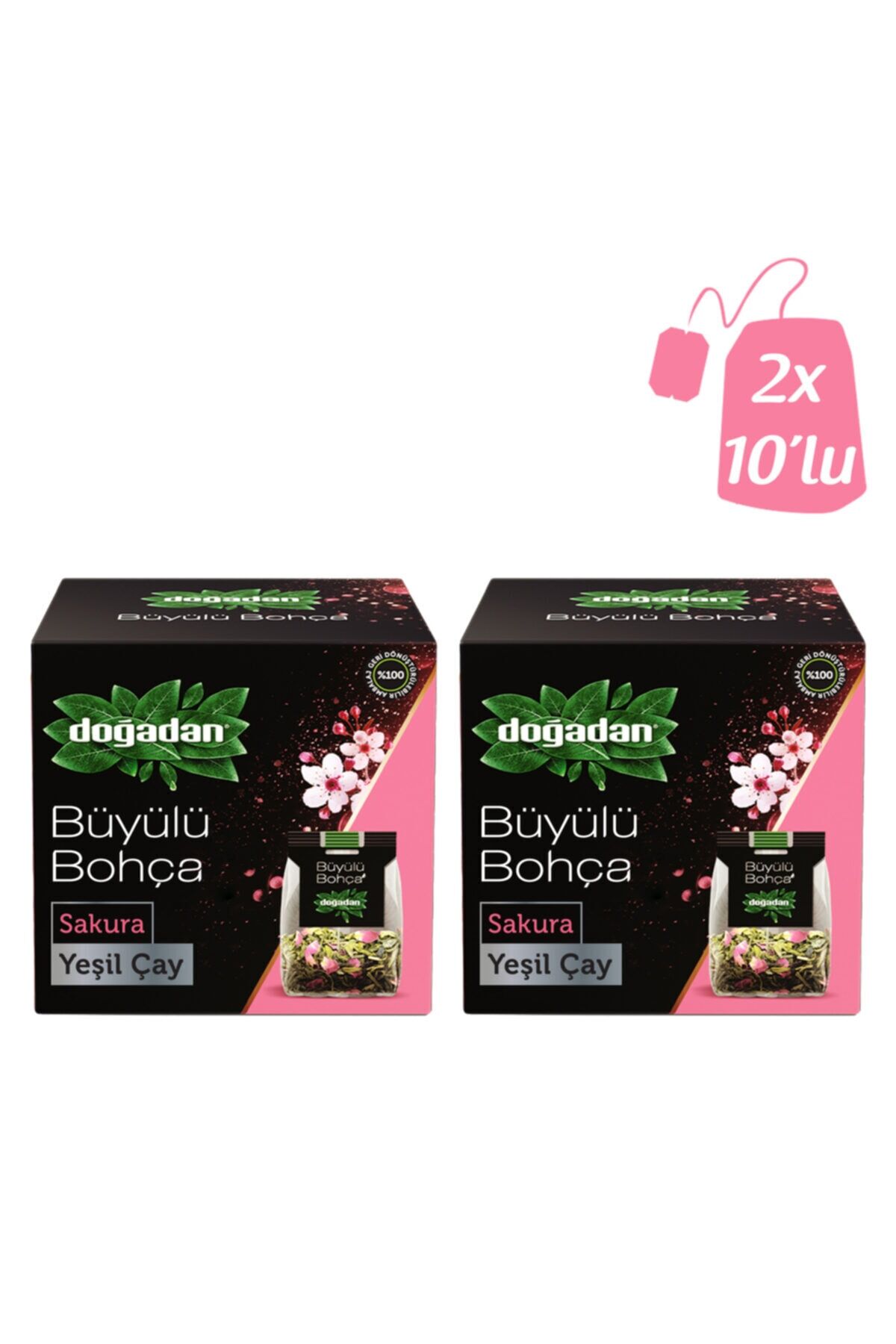Doğadan Büyülü Bohça Sakura Yeşil Çay 10'lu 12 G x 2