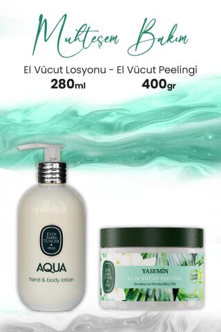 Eyüp Sabri Tuncer Vücut Peeling Yasemin 400 gr ve Aqua El ve Vücut Losyonu 280 ml