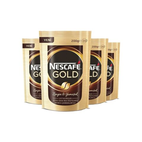 Nescafe Gold Çözünebilir Kahve 200 Gr x 4